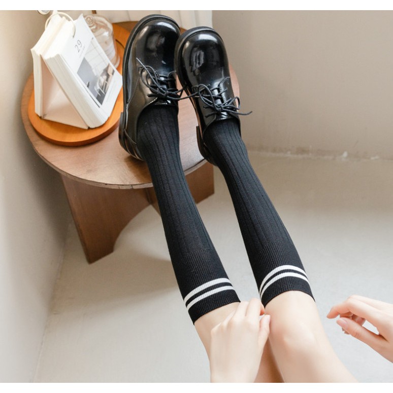 Vớ Tất nữ siêu cao cổ kẻ 6 mẫu phong cách dễ thương và xinh xắn