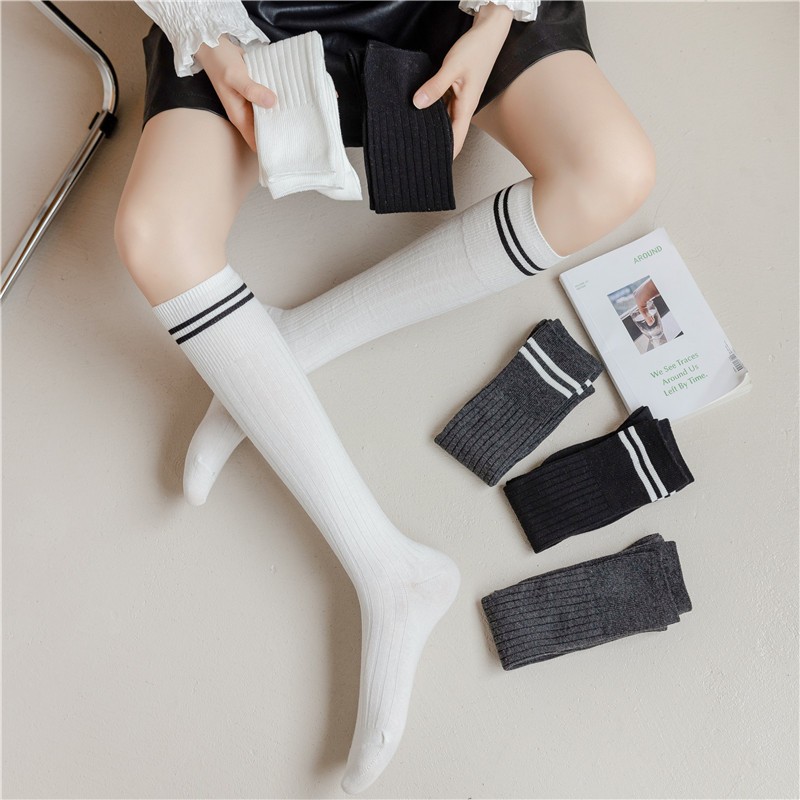 Vớ Tất nữ siêu cao cổ kẻ 6 mẫu phong cách dễ thương và xinh xắn