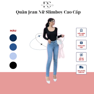 Quần Jean Nữ Dáng Skinny, Slimboy VNXK J390 Cạp Cao, Co Giãn Phong Cách Trẻ Trung