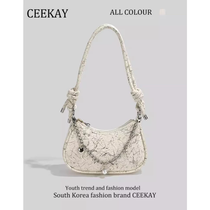 Túi CEEKAY 🌼Có Sẵn🌼 (Full Hộp+Túi) Dây xích thời trang, da cao cấp, kẹp nách kiểu Mỹ hot 2024 túi đeo chéo, kẹp nách