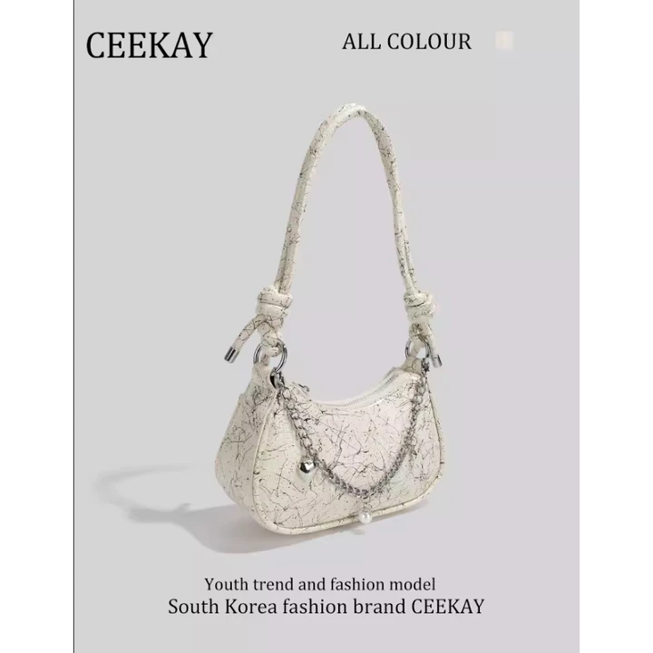 Túi CEEKAY 🌼Có Sẵn🌼 (Full Hộp+Túi) Dây xích thời trang, da cao cấp, kẹp nách kiểu Mỹ hot 2024 túi đeo chéo, kẹp nách