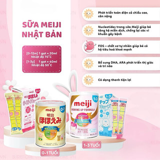 [Mẫu mới ]SỮA MEIJI LON 0-1 HỘP 800gr _ HÀNG NỘI ĐỊA NHẬT
