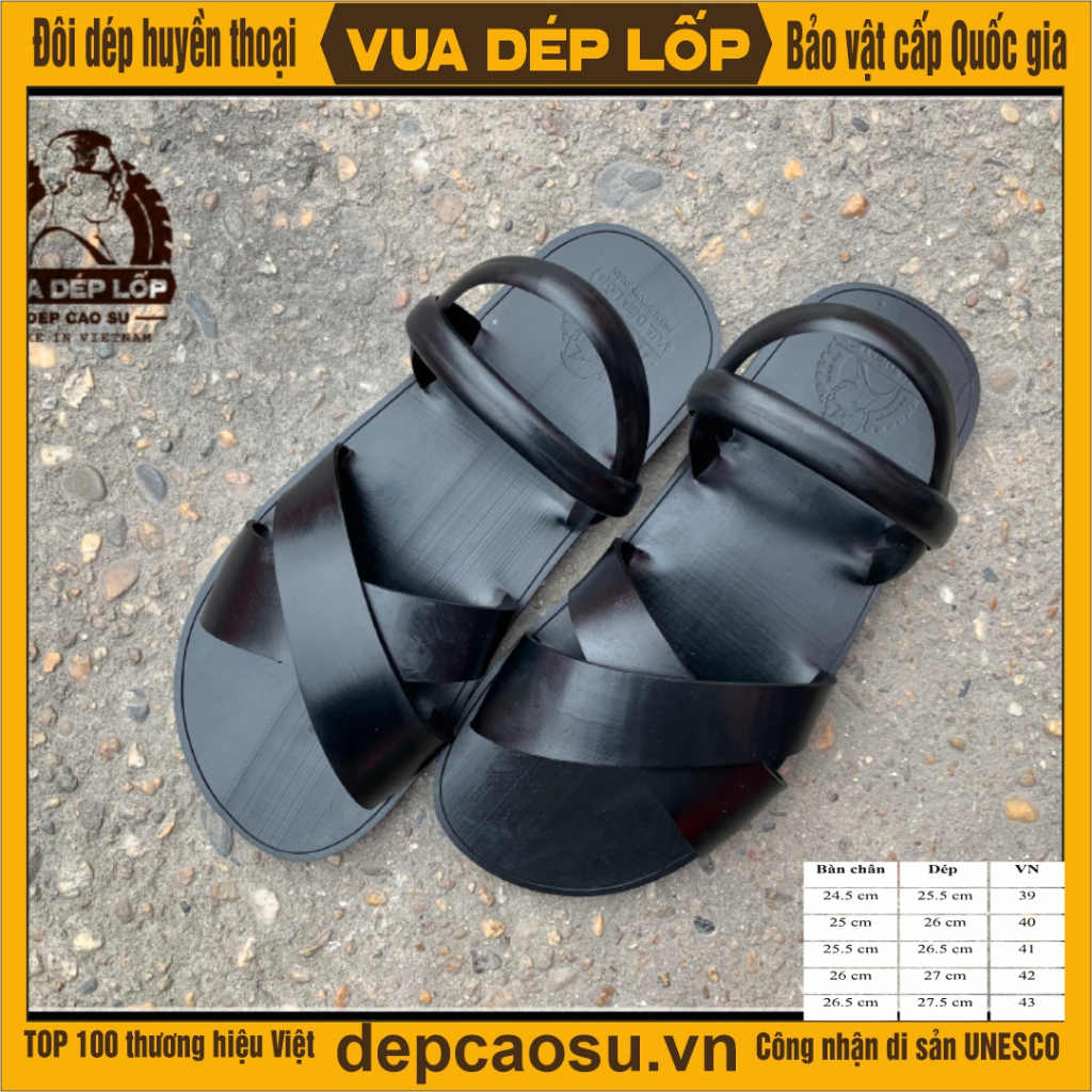 Dép cao su Bác Hồ bộ đội, Trường Sơn, dép Râu Nam nữ 4 quai chéo - Điện Biên Phủ, VUA DÉP LỐP