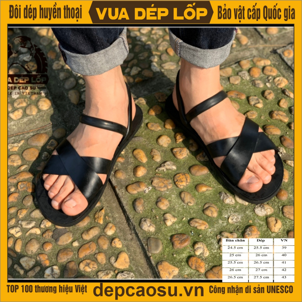 Dép cao su Bác Hồ bộ đội, Trường Sơn, dép Râu Nam nữ 4 quai chéo - Điện Biên Phủ, VUA DÉP LỐP