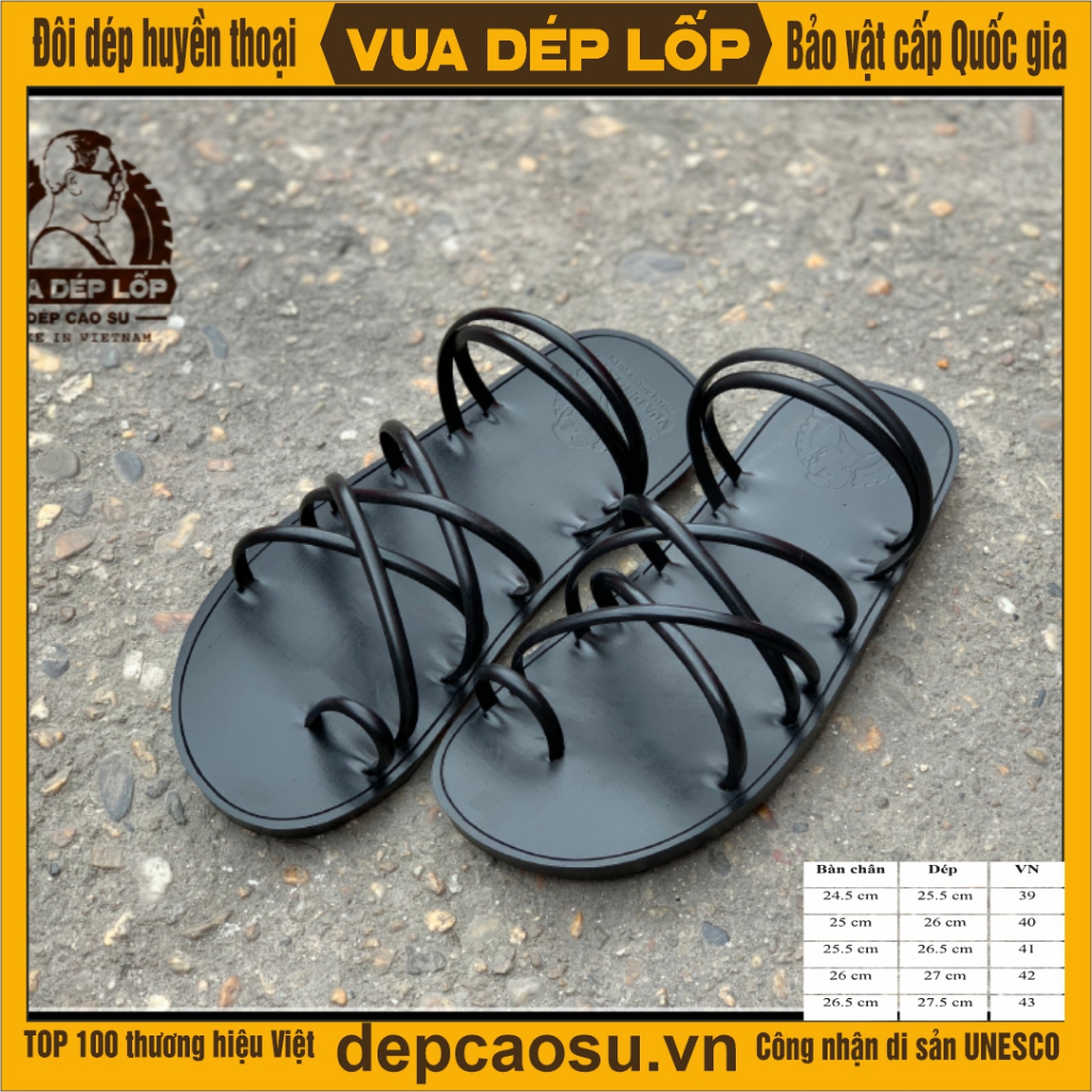 dép cao su 7 quai xỏ ngón tăm, làm thủ công của VUA DÉP LỐP Phạm Quang Xuân, ảnh thật, bảo hành, sẵn