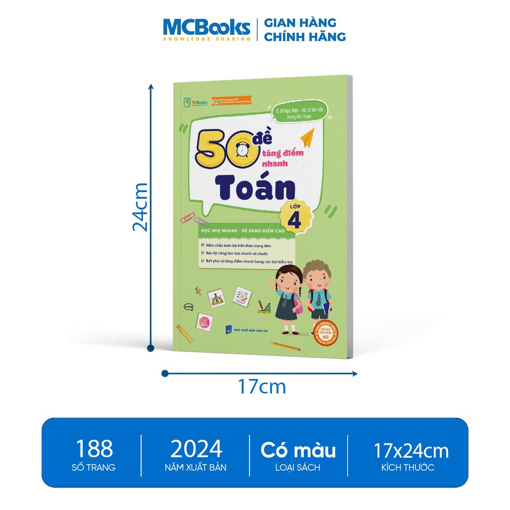 Sách -50 Đề tăng điểm nhanh 3 môn lớp 4 - Toán - Tiếng Việt - Tiếng Anh - Theo chương trình mới