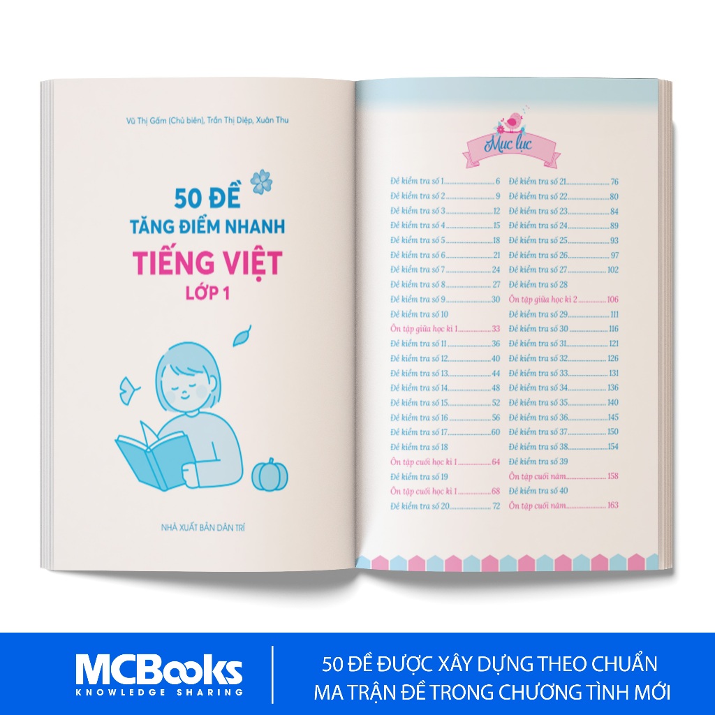Sách - Ôn thi lớp 1 - 50 đề tăng điểm nhanh môn Toán, Văn, Anh (Theo chương trình mới)
