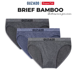 COMBO 3 Quần Lót Nam GUZADO Mẫu Dệt Không Đường May Co Giãn, Thoáng Khí, Thấm Hút Tốt CB3GBF05