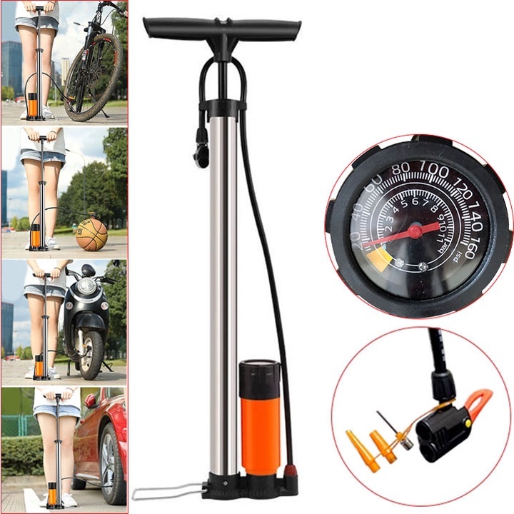 Bơm Xe Đạp Xe Máy Kirito Nhật Có Đồng Hồ Áp Xuất Lên 8Kg SP11