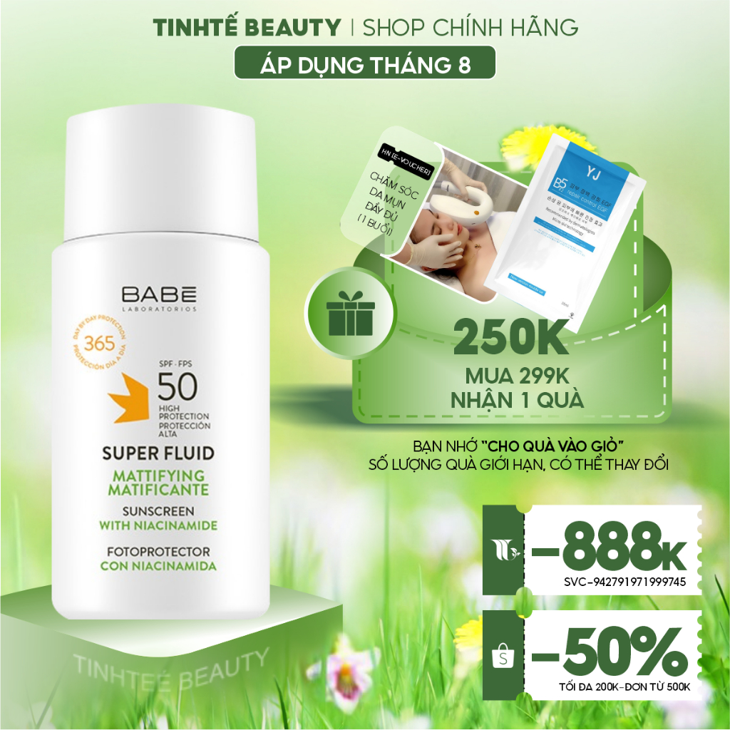 Kem Chống Nắng Cho Da Dầu Babe Super Fluid Mattifying Sunscreen Spf50 50ml Shopee Việt Nam 0529