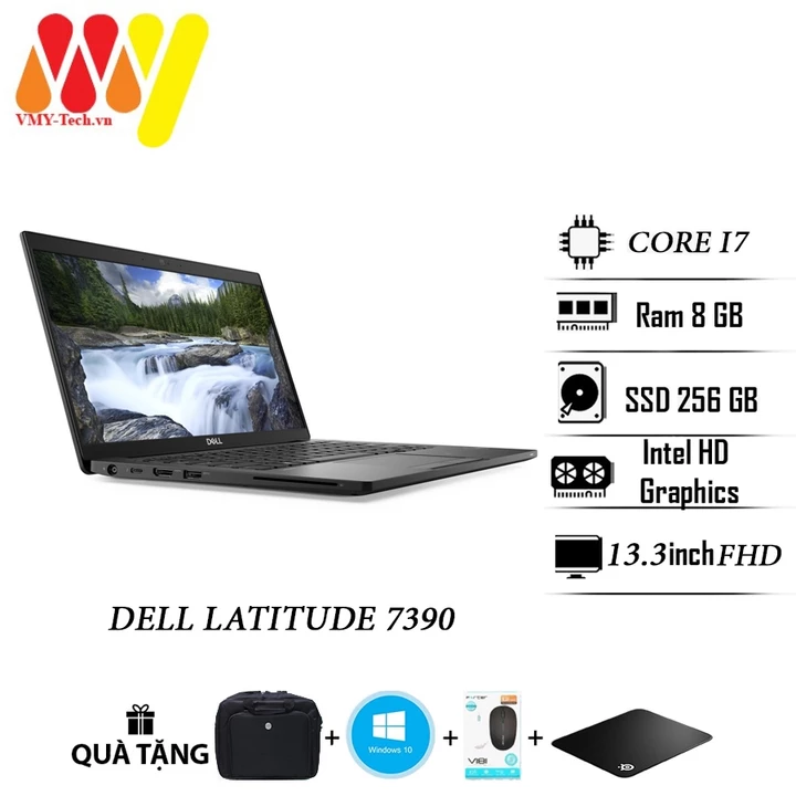 Dell Latitude 7390, Laptop Dell E7390 Core i7-8650/8GB/SSD 256GB/13.3inch Full HD, Dell 7390 cảm ứng