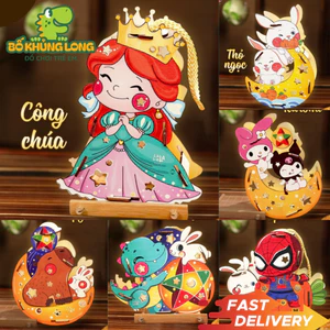 Lồng Đèn Gỗ Người Nhện Spiderman Tự Tô Và In Màu UV Siêu Đẹp 2025 Đồ Chơi Cho Bé Trai Lồng Đèn Trung Thu BỐ KHỦNG LONG