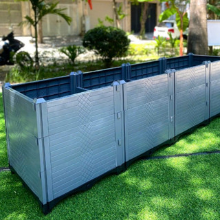 Chậu lắp ghép thông minh nhựa HDPE/PP 300x50x55cm trồng rau sạch, hoa, cây cảnh ban công sân thượng