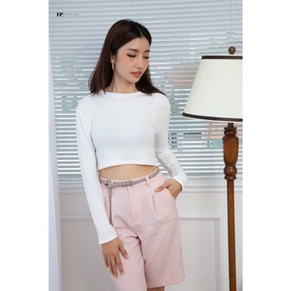 Áo Croptop Tay Dài J-P Fashion Chất Thun Gân Thoáng Mát Cổ Tròn Form Ôm Vừa 10207849