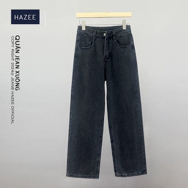 Quần Jean Xuông HAZEE Unisex, quần bò vải jean cotton co giãn cao cấp thiết kế năng động phong cách