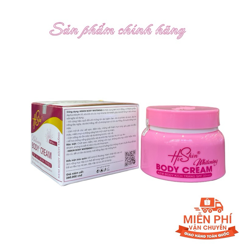 Kem Body HISKIN Kích Trắng Da Toàn Thân Chống Nắng 100gram