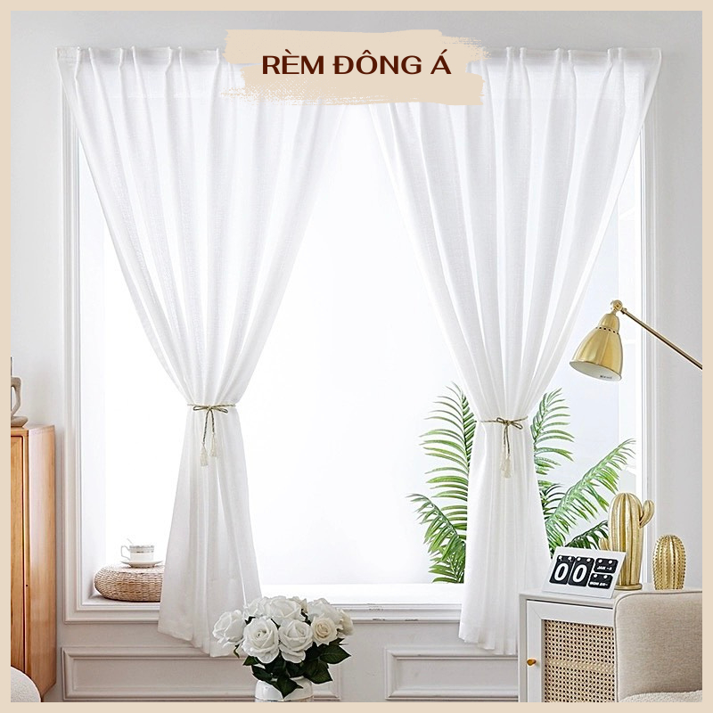 Rèm Cửa Sổ Dán Voan Sợi Tơ Mỏng/ Đũi Dệt dày Cao Cấp, Chất Rũ Mềm Mại ...