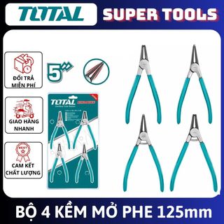 ĐỒ NGHỀ TOTAL Bộ 4 kềm mở phe 5”/125MM THTJ214041<HÀNG CHÍNH HÃNG>