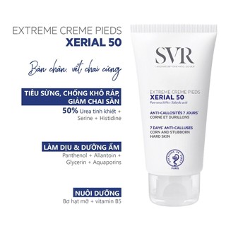Kem dưỡng da làm giảm vết chai ở bàn chân, bàn tay và khuỷu tay SVR XERIAL 50 Extreme Creme Pieds 50ml