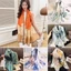 Khăn quàng choàng cổ lụa cao cấp cho nữ AAA iLita khăn lụa văn phòng công sở, đi biển đẹp phối màu xanh lá vàng