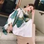 Khăn quàng choàng cổ lụa cao cấp cho nữ AAA iLita khăn lụa văn phòng công sở, đi biển đẹp phối màu xanh lá vàng