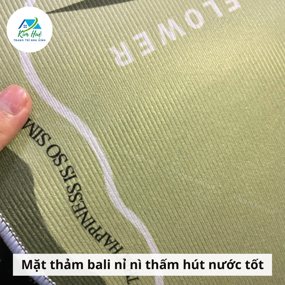 Thảm chùi chân nhà bếp, phòng tắm bali thấm hút nước, đế cao su chống trơn trượt 40x60cm - Trang trí Kim Huệ X01