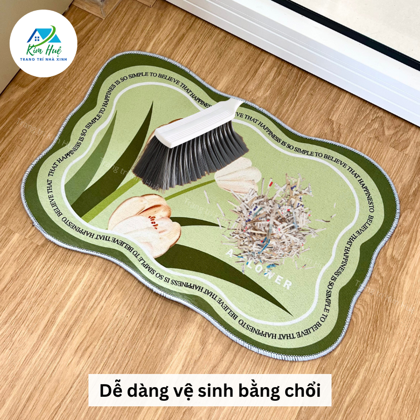 Thảm chùi chân nhà bếp, phòng tắm bali thấm hút nước, đế cao su chống trơn trượt 40x60cm - Trang trí Kim Huệ X01