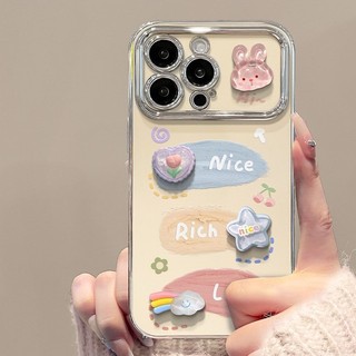 Ốp lưng iphone khung camera mạ kim Thỏ hoa đáng yêu dành cho ip 6/7/8/plus/x/xr/xs/11/12/13/14/15/pro max - xx2221