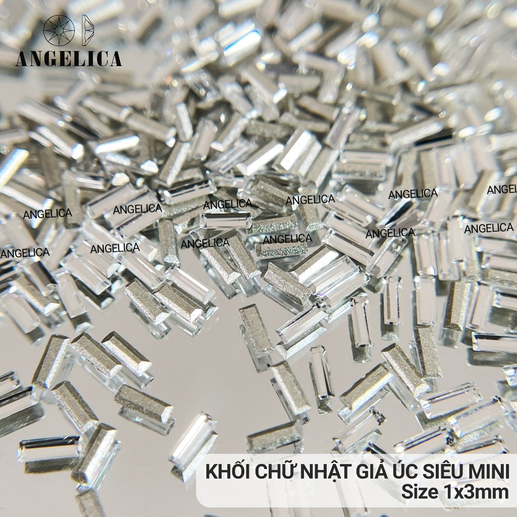 Đá Khối Nail Chữ Nhật Giả Úc Siêu Mini ( 100 viên 1 set ) ANGELICA - Trang Trí Móng