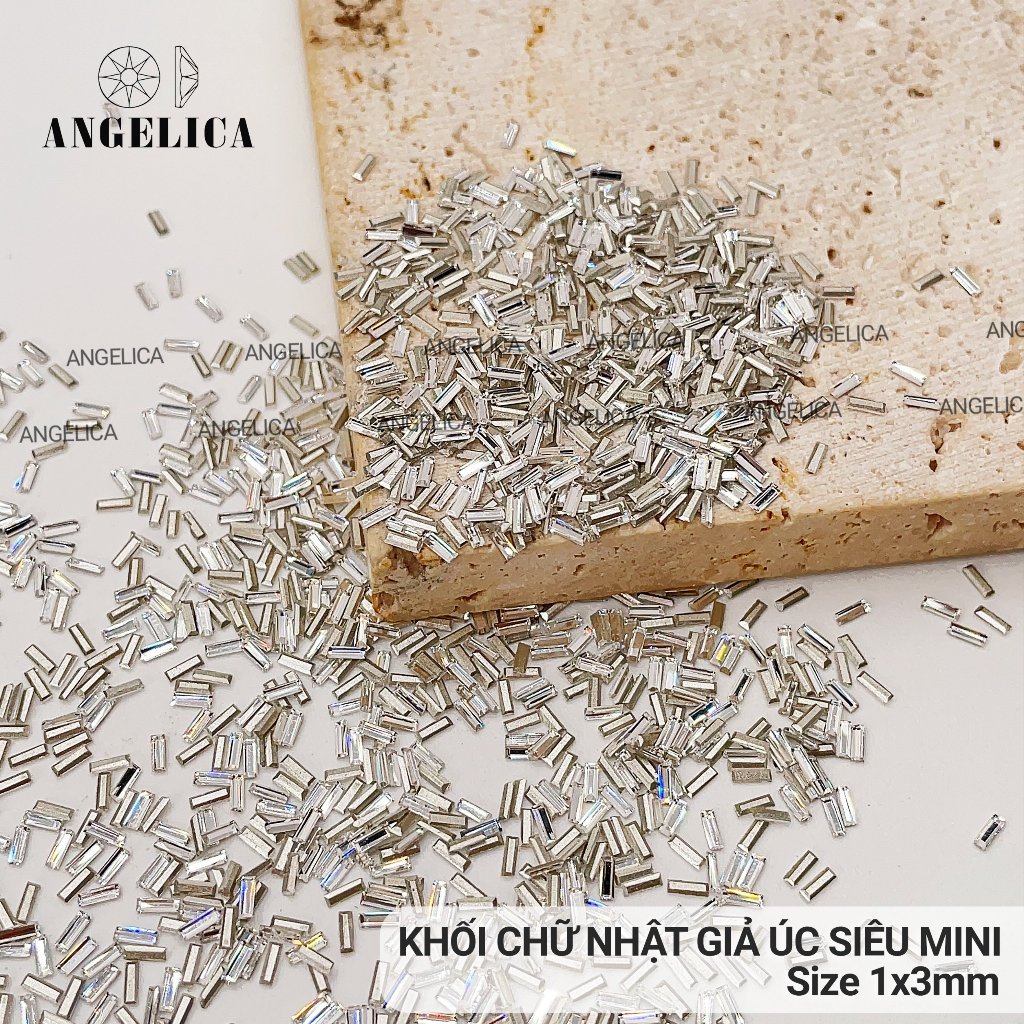 Đá Khối Nail Chữ Nhật Giả Úc Siêu Mini ( 100 viên 1 set ) ANGELICA - Trang Trí Móng