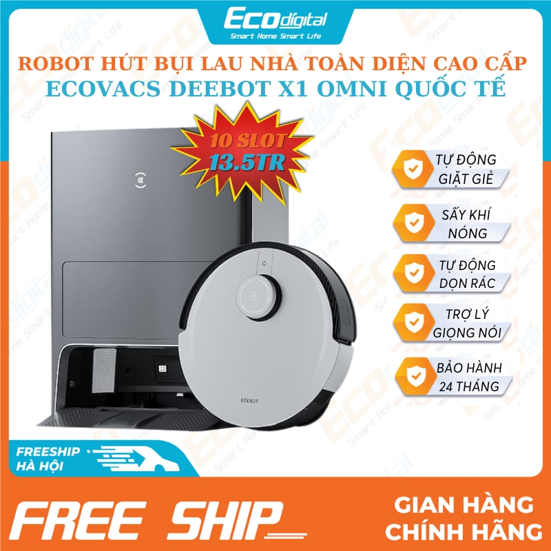 Robot Hút Bụi Lau Nhà Ecovacs Deebot X1 OMNI Cao Cấp Toàn Diện Tự Động ...
