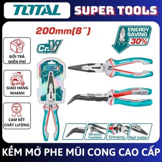 ĐỒ NGHỀ TOTAL Kềm mở phe mũi cong cao cấp 200mm THT24816S