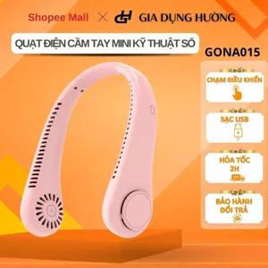 Quạt Đeo Cổ Mini Không Cánh GONA - Mát Mẻ 360 Độ, Không Lo Vướng Tóc, Pin Sử Dụng 16 Giờ - GONA015