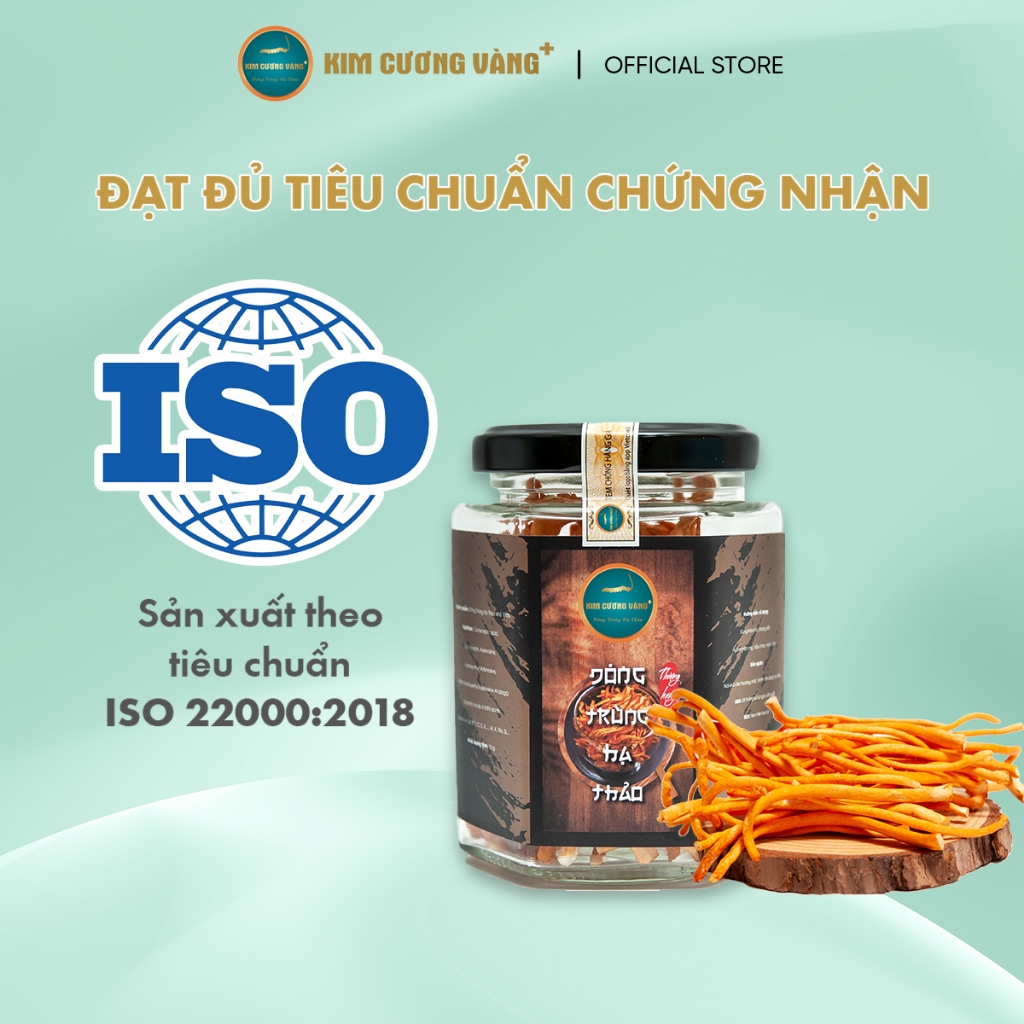 Ảnh Đông Trùng Hạ Thảo Tăng Đề Kháng Kim Cương Vàng lọ 10Gr/Hộp Giấy 2