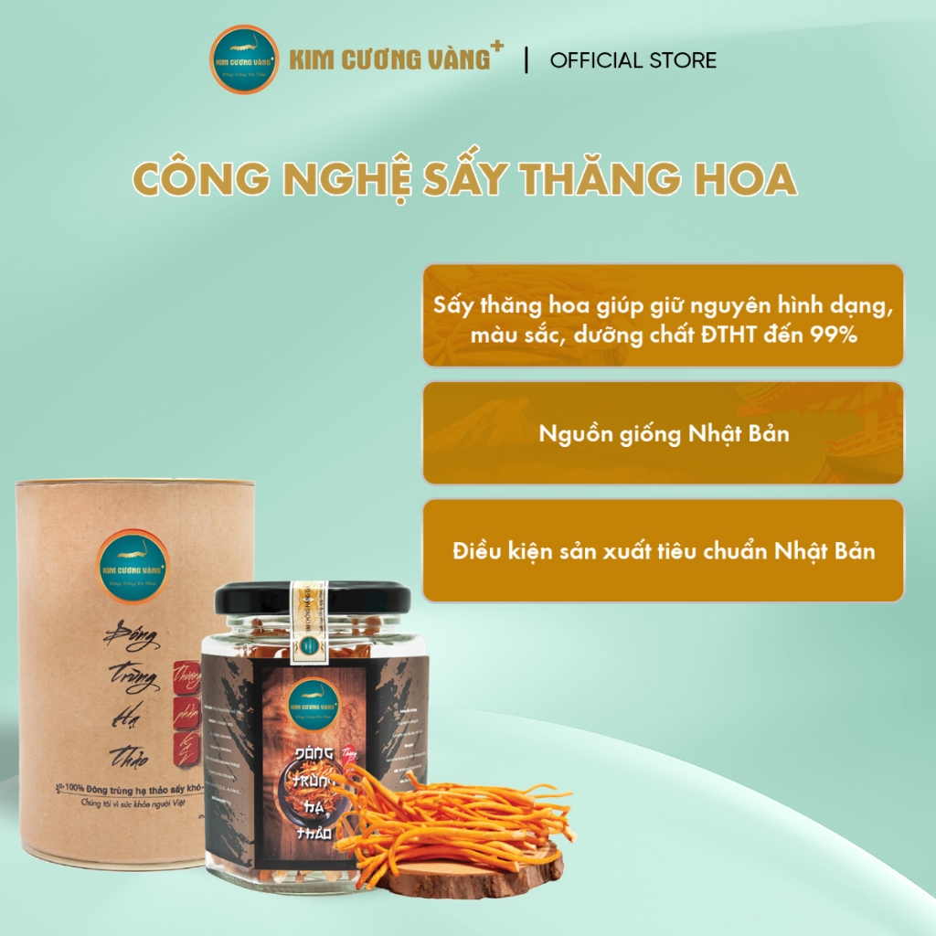 Ảnh Đông Trùng Hạ Thảo Tăng Đề Kháng Kim Cương Vàng lọ 10Gr/Hộp Giấy 4