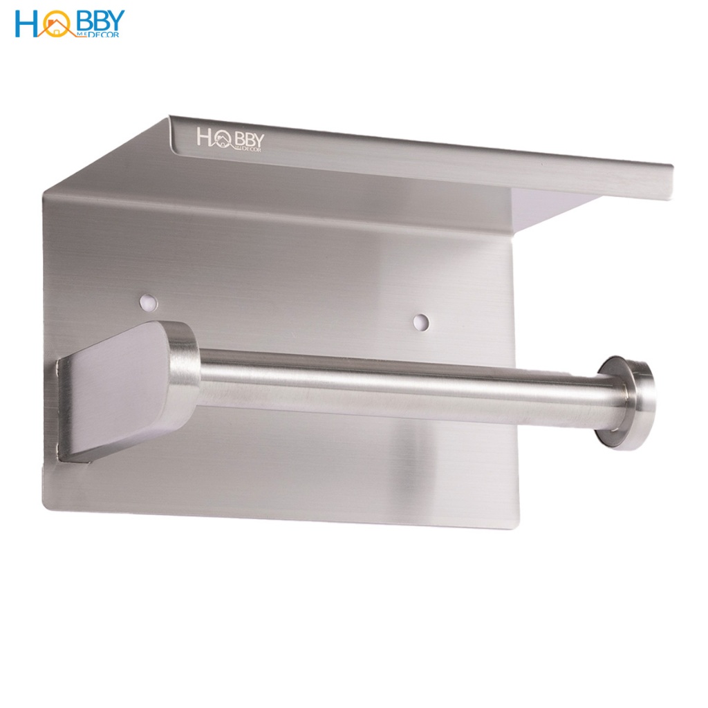 Kệ để giấy vệ sinh có mái che dán tường inox 304 Hobby Home Decor G3