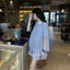 Set bộ áo sơ mi cộc tay kẻ phối chân váy xếp ly ren cạp chun, set bộ kẻ xanh chân váy phối ren vải thô loại 1 [MY56]