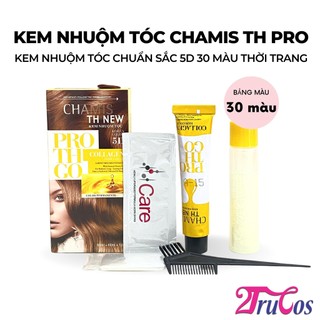 Kem nhuộm tóc 5D Chamis TH New Pro Collagen Hair Colour 60ml (dưỡng phủ bạc 30 tone hotrend) 2Trucos