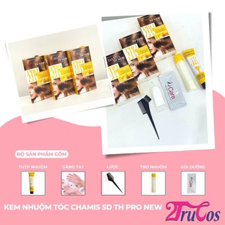 Kem nhuộm tóc 5D Chamis TH New Pro Collagen Hair Colour 60ml (dưỡng phủ bạc 30 tone hotrend) 2Trucos