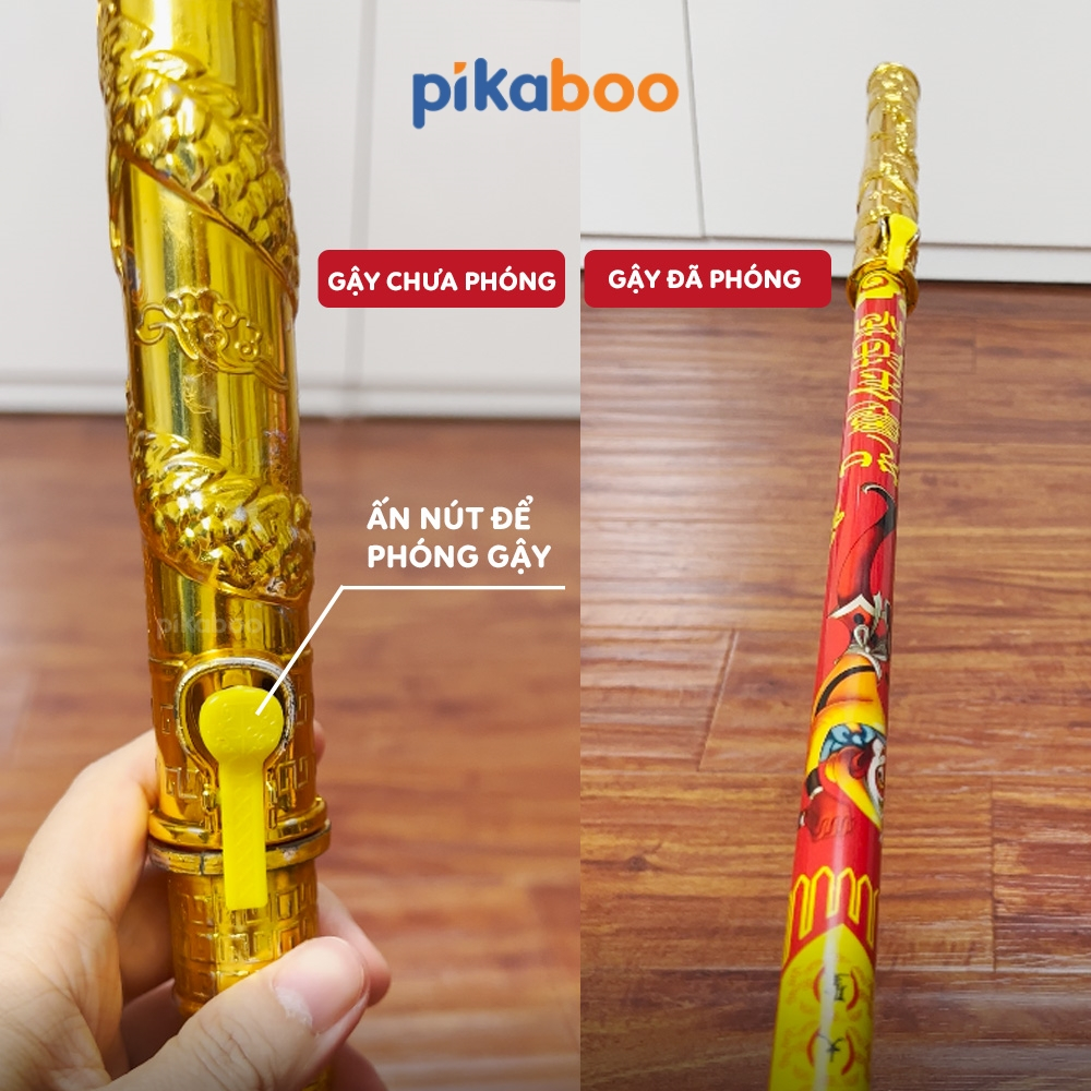 Ảnh Gậy tôn ngộ không Pikaboo, có nút bấm phóng dài thu ngắn giống gậy như ý, hai đầu bo tròn an toàn 2
