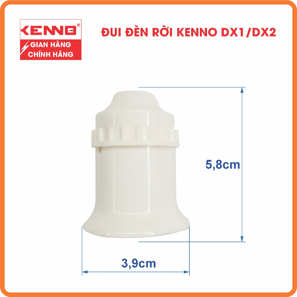Đuôi đèn rời E27 Kenno công suất 500W màu trắng, màu đen