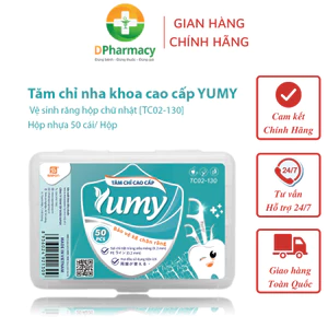 Tăm chỉ nha khoa cao cấp YUMY, giúp vệ sinh răng hộp chữ nhật [TC02-130] 50 cái/ Hộp