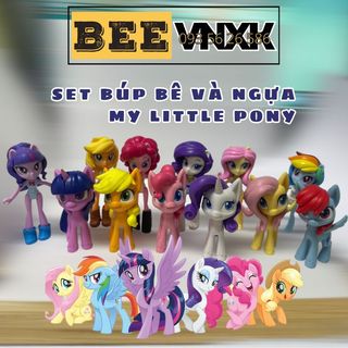 SET ngựa Pony và Búp bê kèm phụ kiện thời trang cao cấp - Đồ chơi My Little Pony xuất dư BEE VNXK