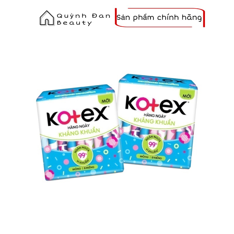 Combo 2 Gói băng vệ sinh hằng ngày hương tự nhiên Kotex (8 miếng/gói)