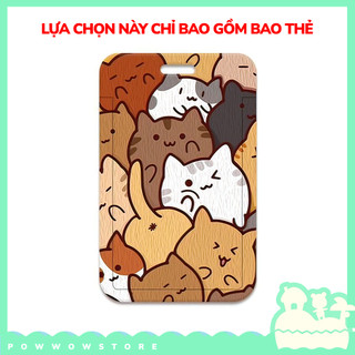 [Sẵn VN] Bao Đựng Thẻ Nhân Viên Dọc Nhựa ABS Phong Cách Nhân Vật Hoạt Hình Mèo Cat Mutiple Đáng Yêu Cute
