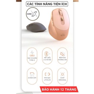 Chuột Không Dây Máy Tính Bluetooth X7 Wireless Pin Sạc Kết Nối 2 Chế Độ Cho Mọi Thiết Bị Máy Tính, LaptopChuột Không Dây