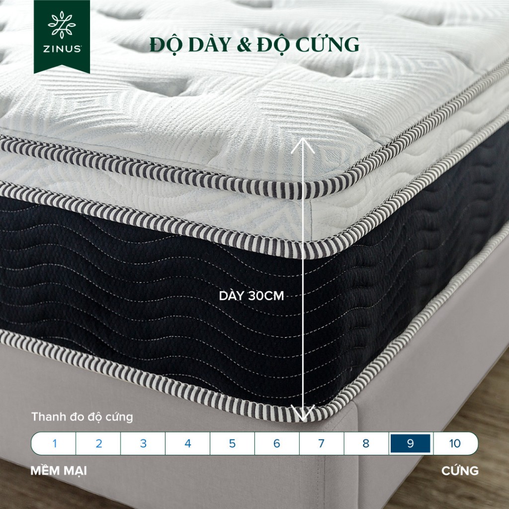 Ảnh Nệm Lò Xo Trị Liệu Cao Cấp Dày 30cm Zinus - 12in iCoil Premium Spring Mattress 3