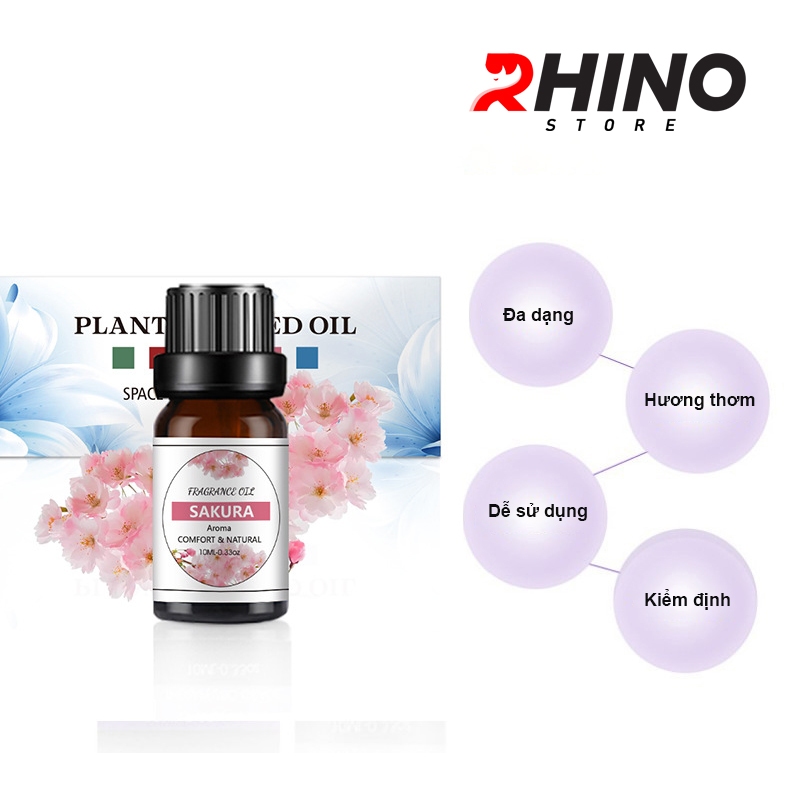 Ảnh Tinh dầu nguyên chất Rhino T201 10ml pha nước, treo xe kiểm định 2