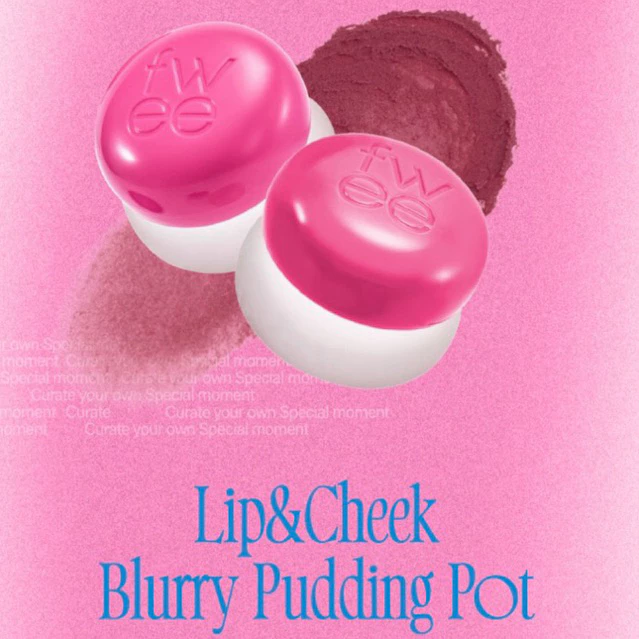 (Xả Date 2027) Son và má hồng dạng kem Fwee Lip and Cheek Blurry Pudding pot 5g