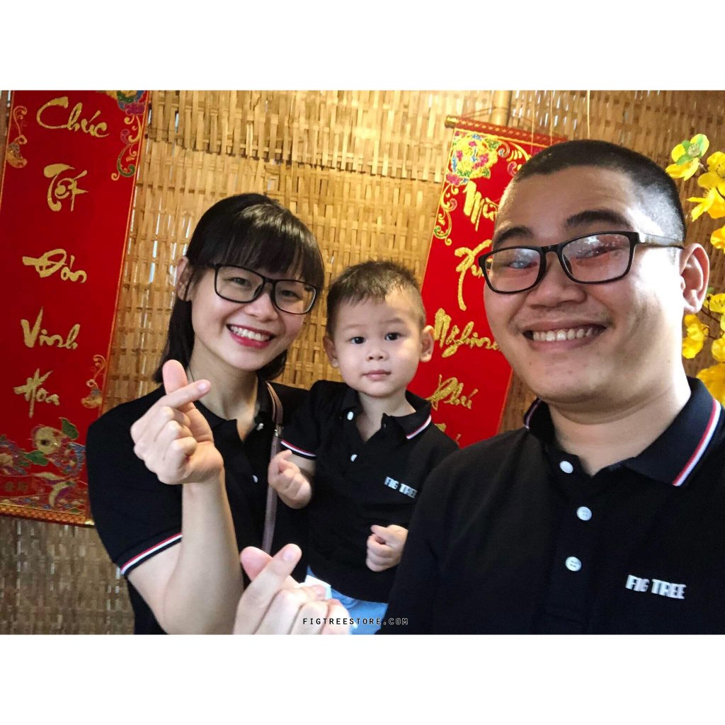 Đồ Gia Đình Fig Tree Áo Váy Polo Cá Sấu Màu Đen Co Giãn, Hàng Thiết Kế Đủ Size + Hình Cận Cảnh